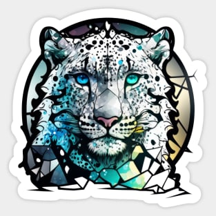 Tiger Animal Portrait Stained Glass Wildlife Outdoors Adventure Sticker